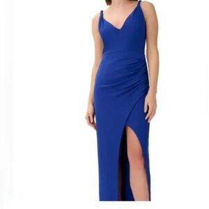 Aidan by Aidan Mattox Women's Spaghetti-Strap Ruched Gown Royal Sapphire - NWT